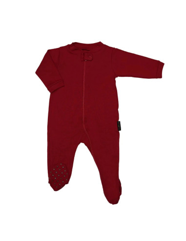 Enterito zipper con pié en 100% algodón ribana