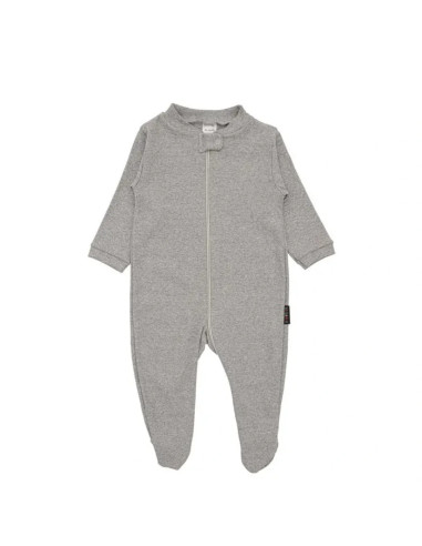 Enterito zipper con pié en 100% algodón ribana