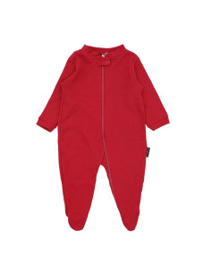 Enterito zipper con pié en 100% algodón ribana