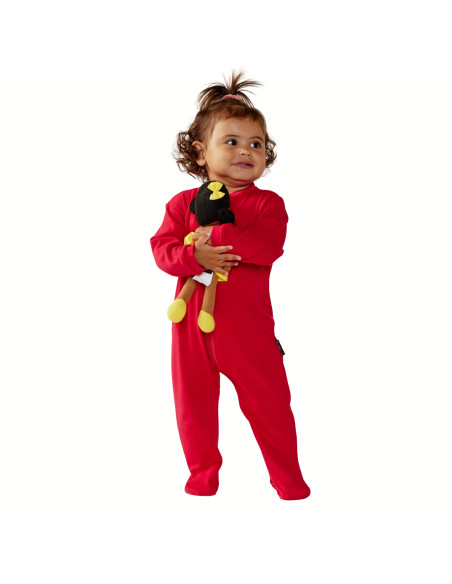 Enterito zipper con pié en 100% algodón ribana